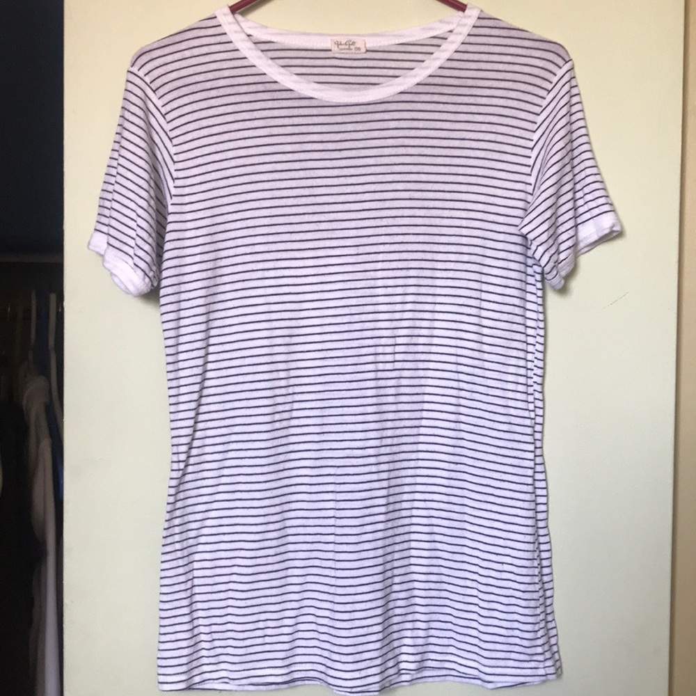 John Galt one size stripped black and white shirt